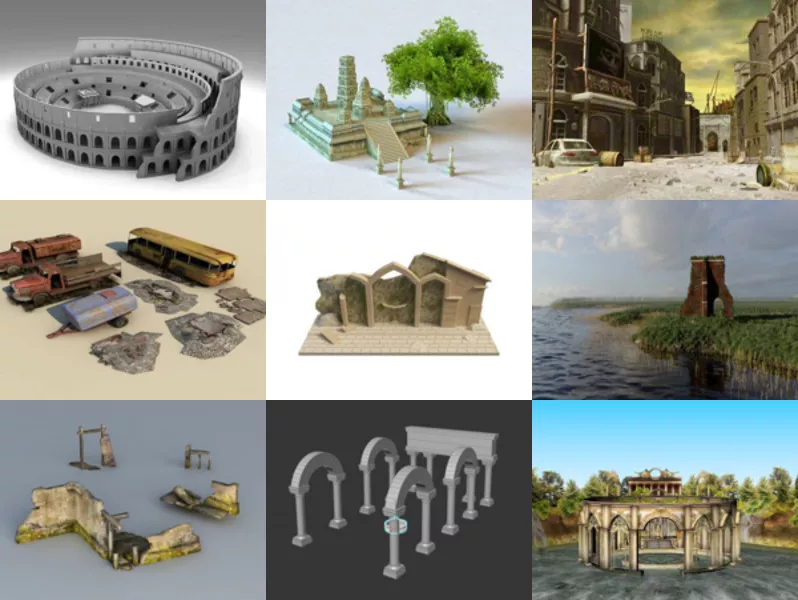 Top 12 Ruins 3D Models for Free Latest 2022