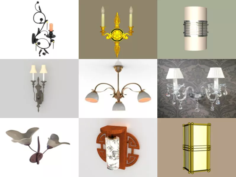 Top 12 Sconces 3D Models Newest 2022
