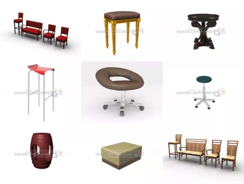 Top 12 Stool Chair 3D Models Most Recent 2022
