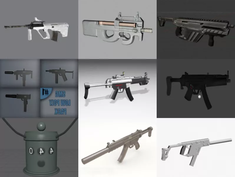 Top 12 Submachine 3D Models for Design Most Recent 2022