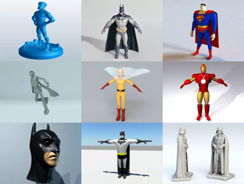 Top 12 Superhero 3D Models Latest 2022