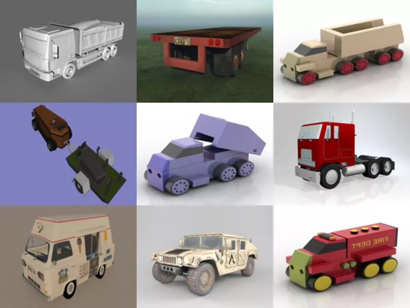 Top 12 Free 3D Truck Models for Rendering Newest 2022