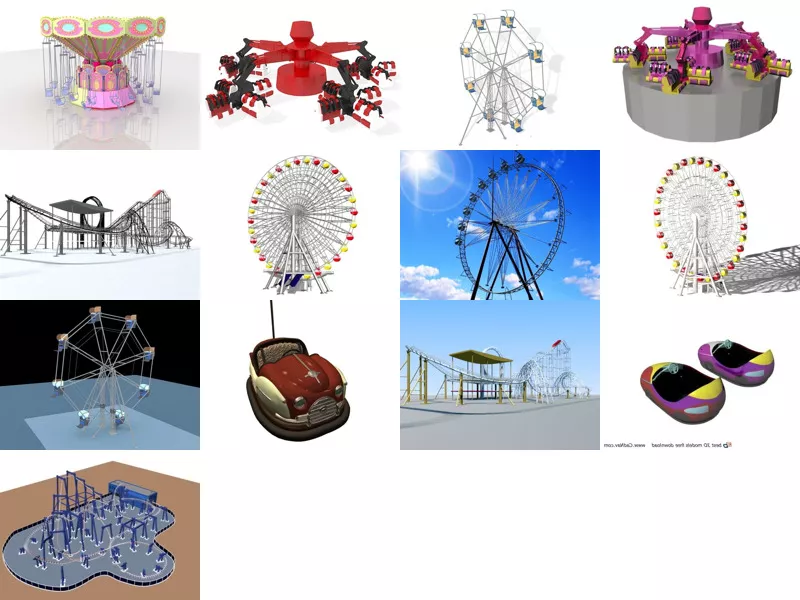 Top 13 Amusement Rides 3D Models for Free Latest 2022