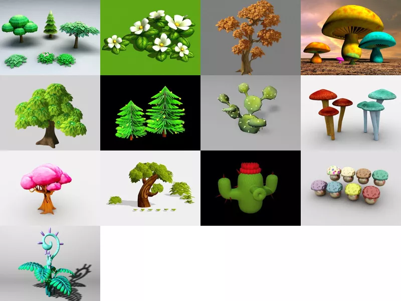 Top 13 Cartoon Plants 3D Models for Free Most Recent 2022