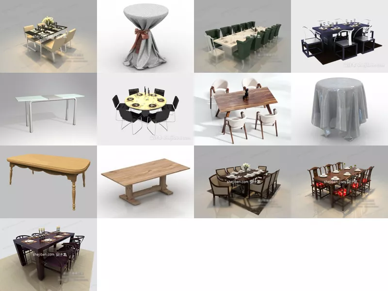 Top 13 Free 3D Dining Table Models for Rendering Newest 2022