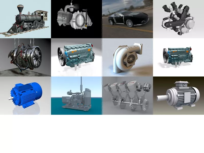 Top 13 Engines 3D Models Latest 2022