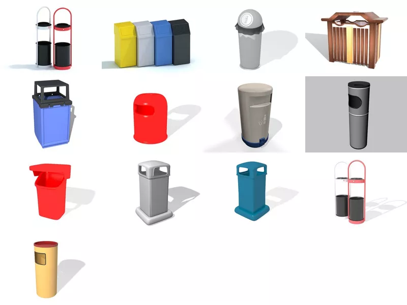 Top 13 Litter Bin 3D Models for Design Newest 2022