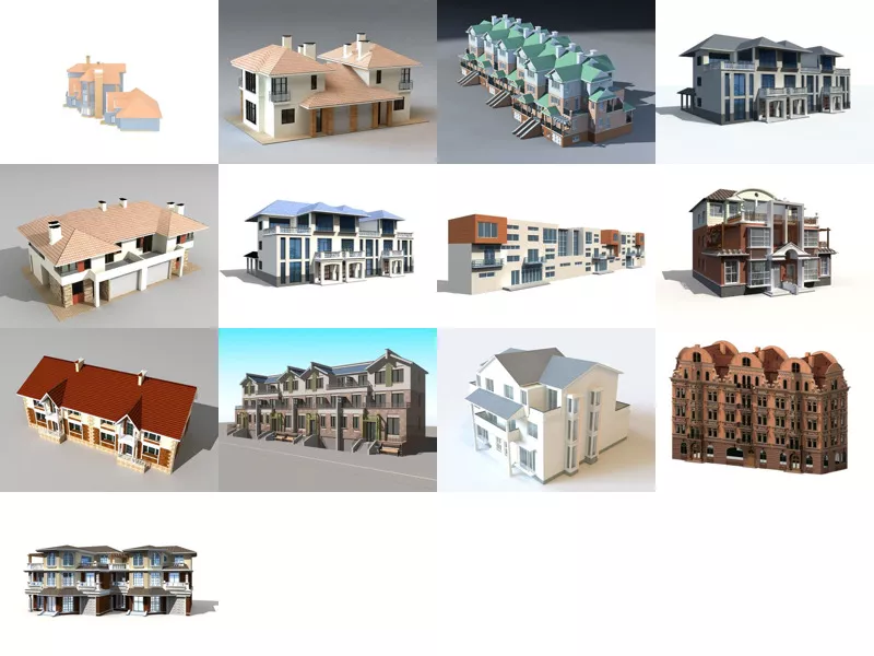 Top 13 Terraced House 3D Models for Rendering Latest 2022