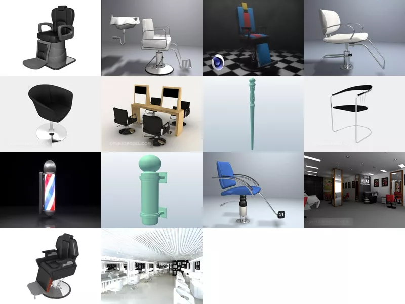 Top 14 Barber 3D Models for Design Newest 2022