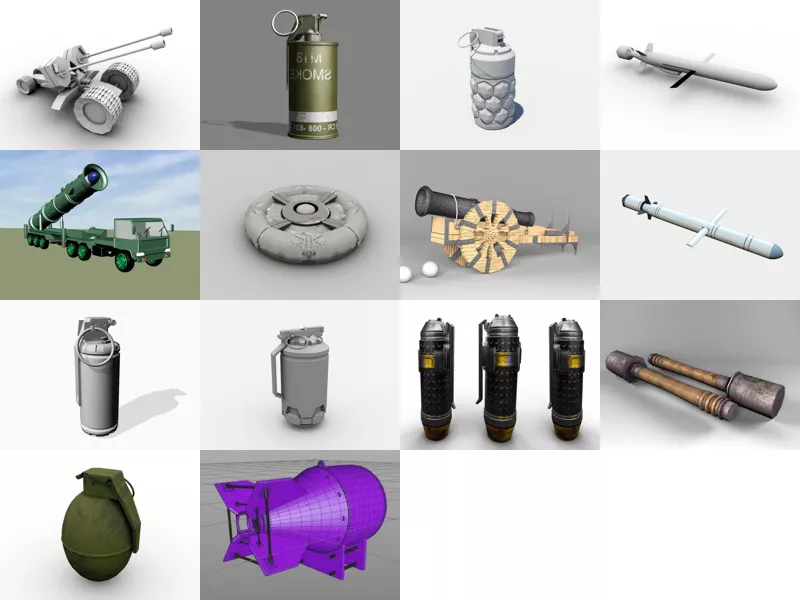 Top 14 Explosive Weapons 3D Models for Design Most Recent 2022