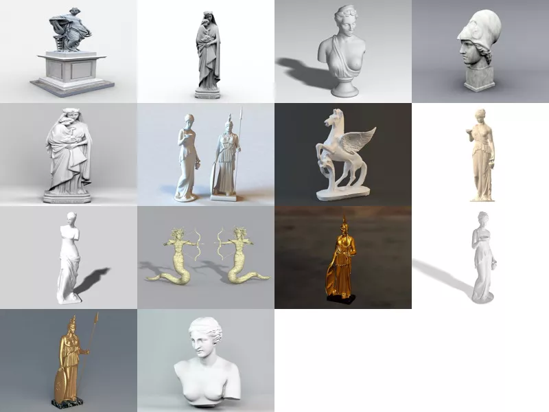 Top 14 Greek Statue 3D Models for Free Most Recent 2022