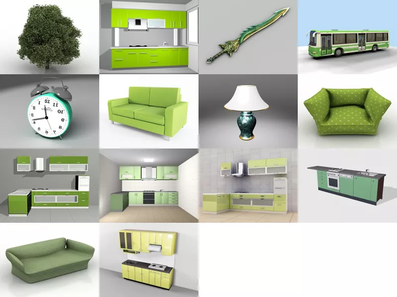 Top 14 Free 3D Green Models for Design Latest 2022