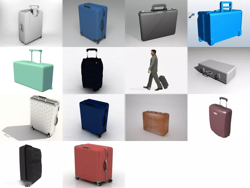 Top 14 Suitcase 3D Models for Rendering Newest 2022