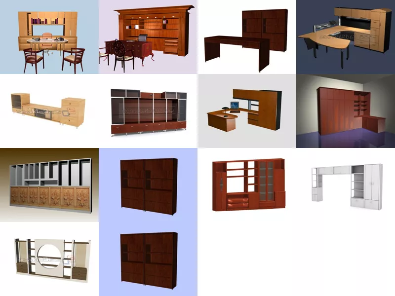 Top 14 Wall Units 3D Models for Rendering Latest 2022