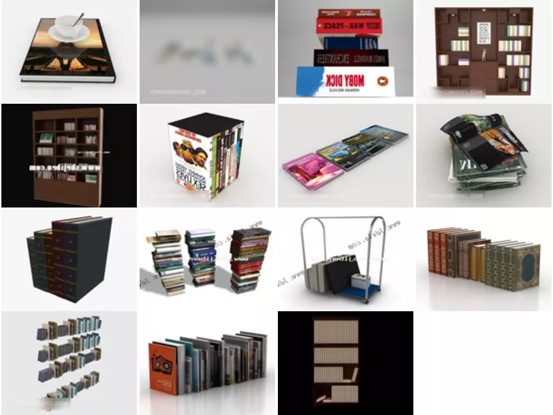 Top 15 Books 3D Models for Rendering Most Recent 2022