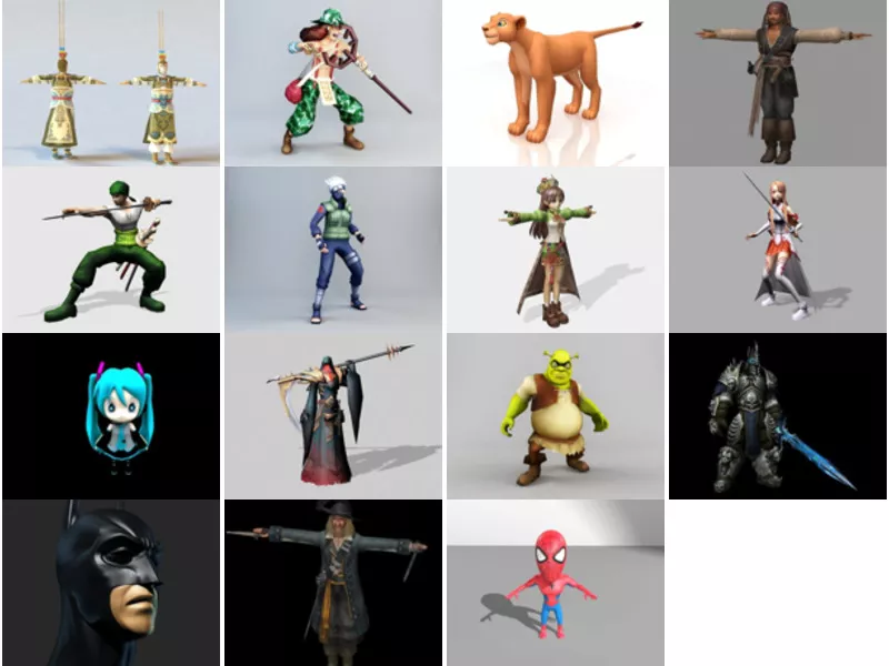 Top 15 Free 3D Fictional Character Models Latest 2022