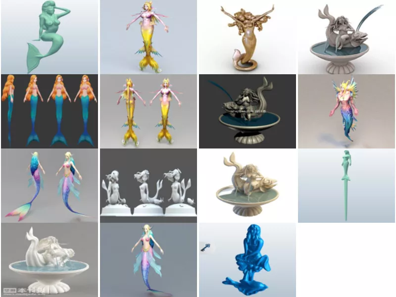 Top 15 Mermaid 3D Models for Rendering Newest 2022