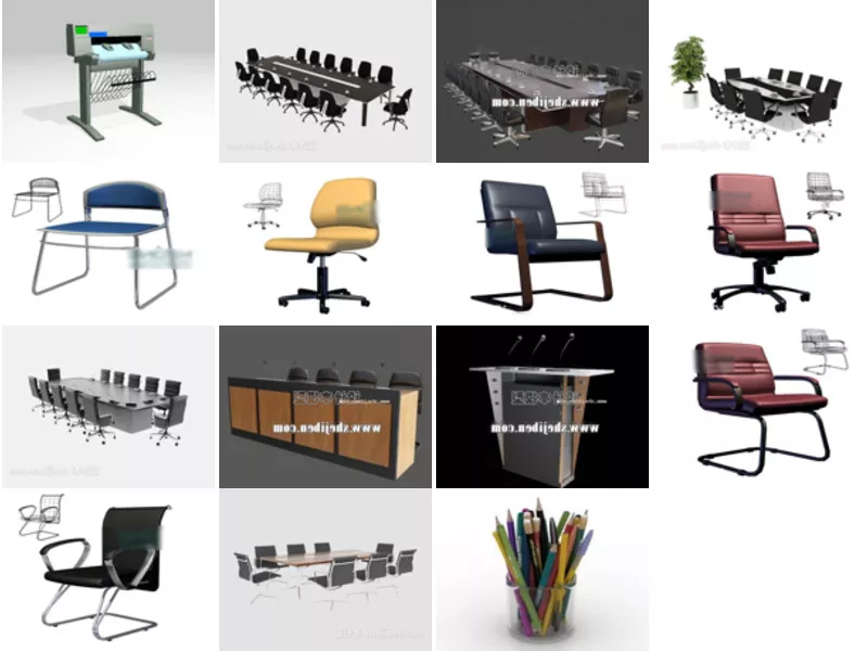 Top 15 Free 3D Office Equipment Models for Rendering Newest 2022