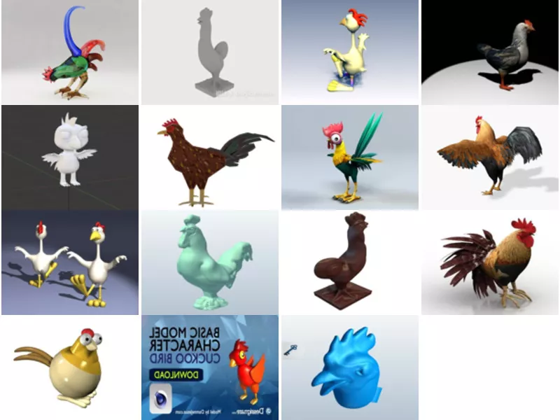 Top 15 Rooster 3D Models for Free Latest 2022