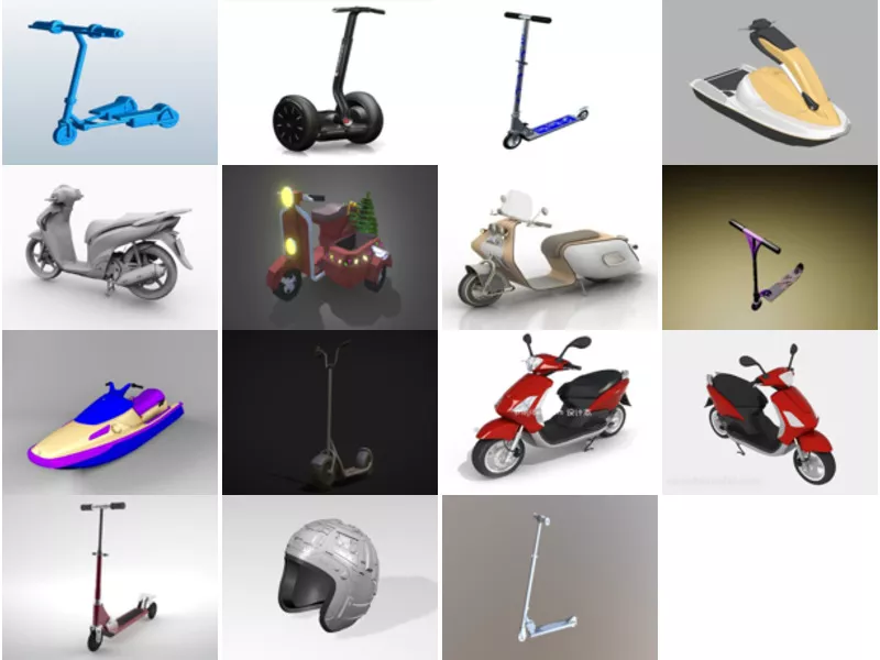 Top 15 Scooter 3D Models for Design Most Recent 2022