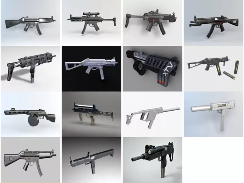 Top 15 Submachine Gun 3D Models Newest 2022
