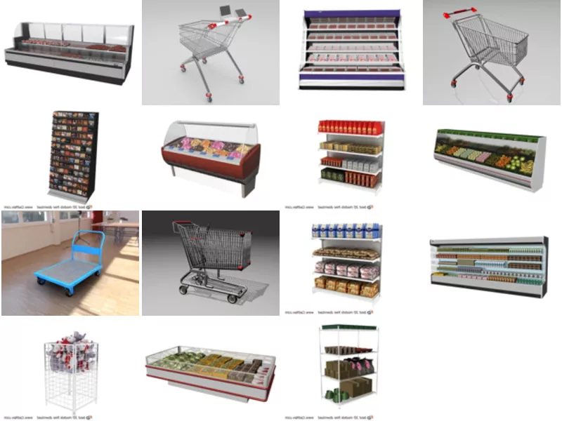 Top 15 Supermarket Equipment 3D Models Newest 2022