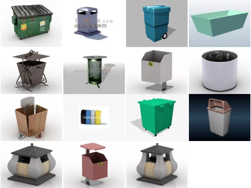 Top 15 Trash Bin 3D Models for Rendering Latest 2022