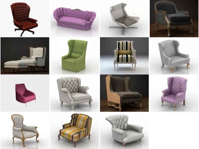Top 15 Wingback 3D Models for Design Newest 2022