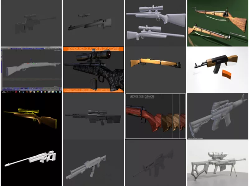 Top 16 Blender Rifle 3D Models for Rendering Newest 2022