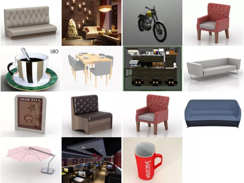 Top 16 Cafe 3D Models for Free Latest 2022