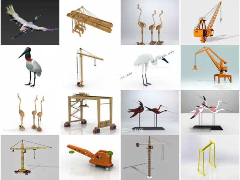 Top 16 Crane 3D Models for Rendering Newest 2022