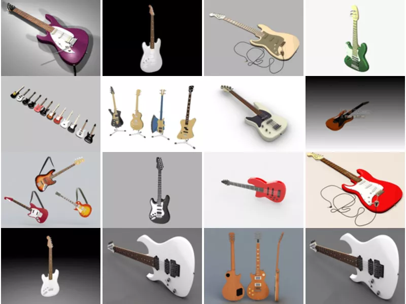 Top 16 Electric Guitar 3D Models Resources Most Recent 2022