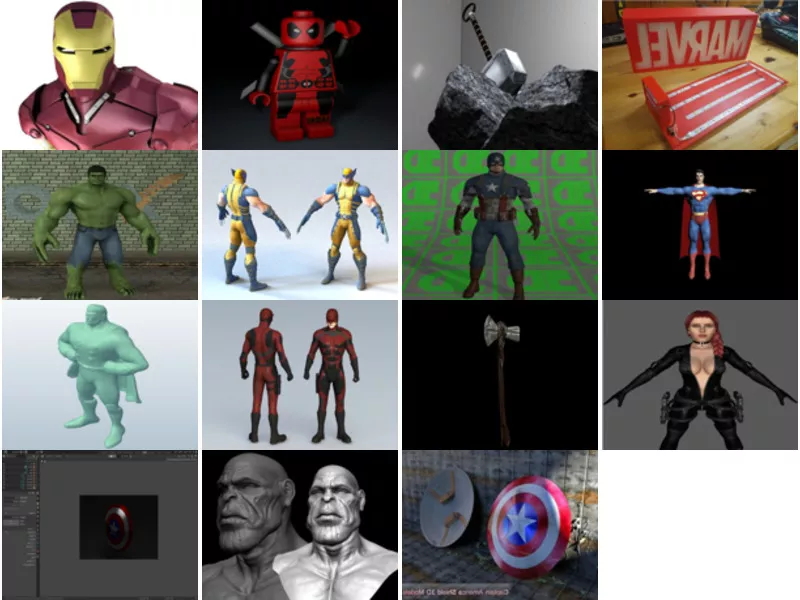 Top 16 Marvel 3D Models Latest 2022