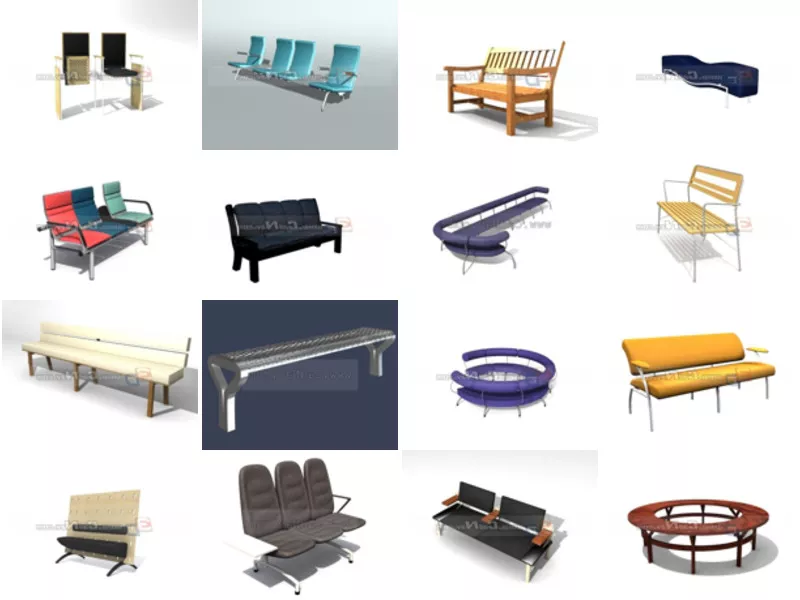 Top 16 Waiting Chairs 3D Models Newest 2022