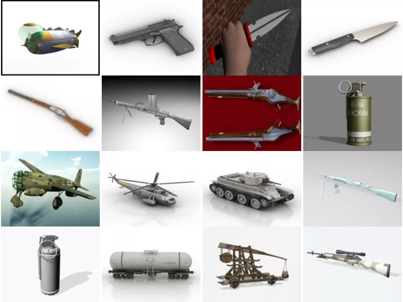 Top 16 Free 3D Weapon Models for Rendering Newest 2022