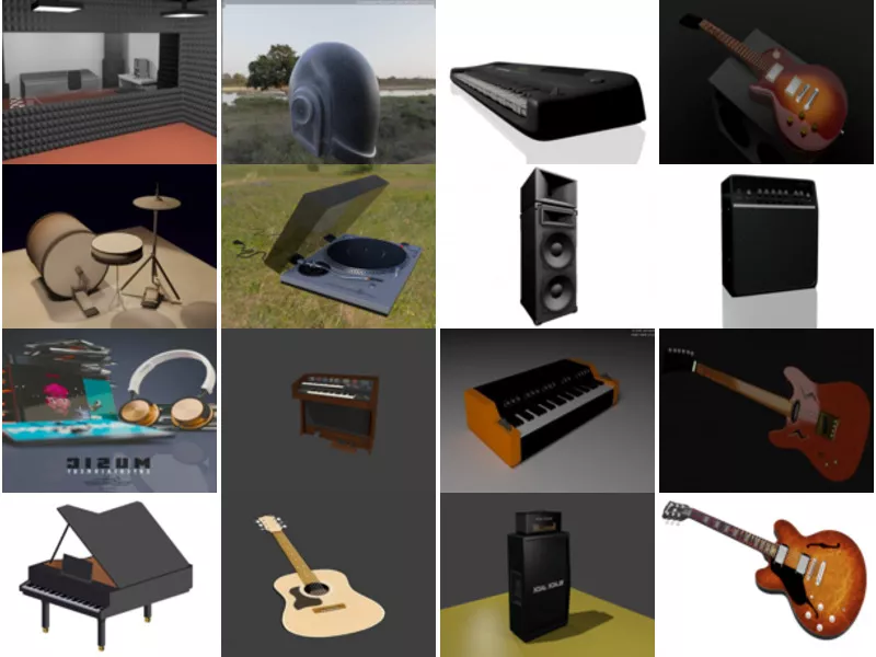 Top 18 Blender Music 3D Models Stuff Newest 2022