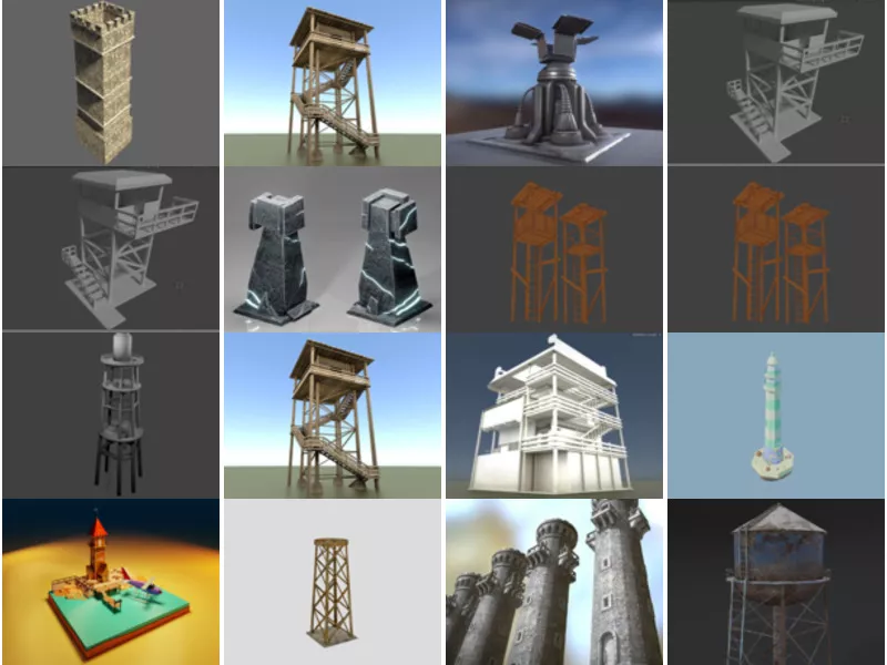 Top 18 Blender Tower 3D Models for Design Newest 2022
