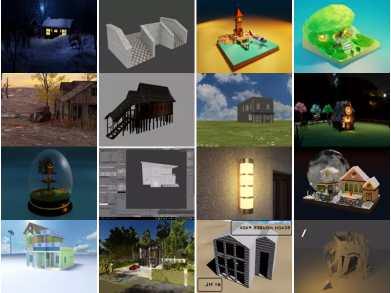 Top 20 Blender House 3D Models Newest 2022