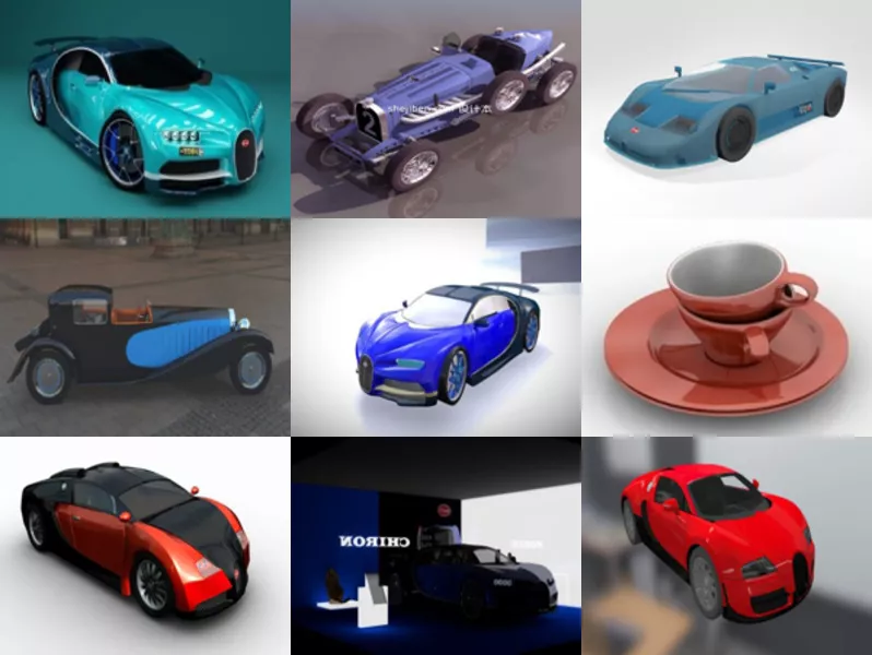 Top 9 Bugatti 3D Models for Free Latest 2022