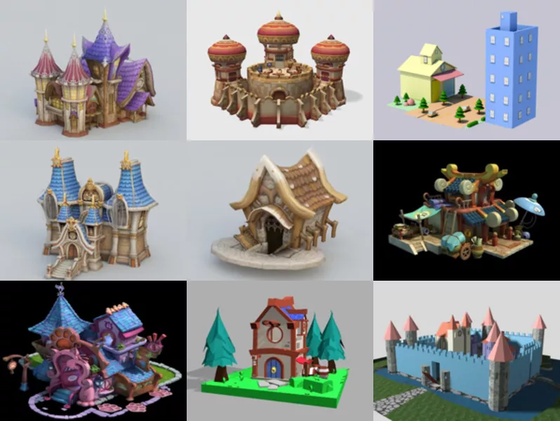 Top 9 Cartoon Buildings 3D Models Most Recent 2022