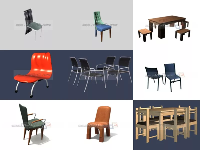 Top 9 Free 3D Dining Chairs Models for Rendering Latest 2022