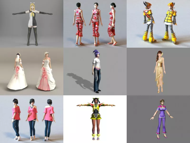 Top 9 Free 3D Girl Characters Models for Rendering Newest 2022