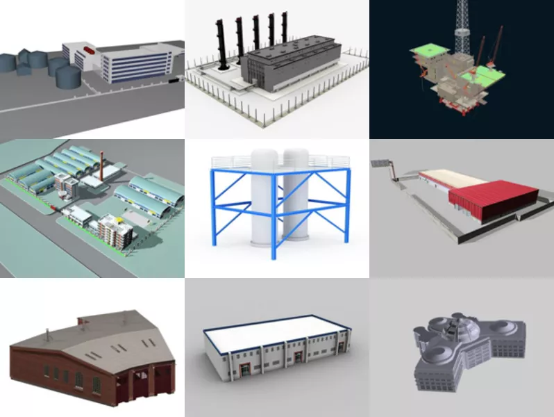 Top 9 Industrial Building 3D Models for Rendering Latest 2022