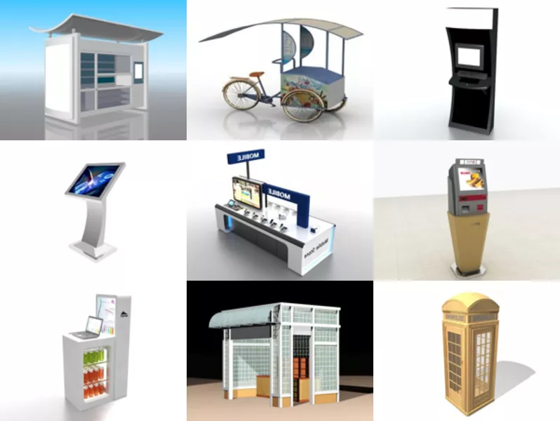 Top 9 Kiosk 3D Models for Rendering Latest 2022