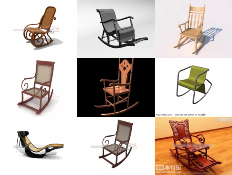 Top 9 Rocking Chair 3D Models for Design Latest 2022