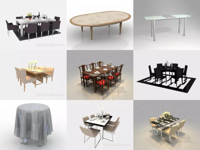 Top 12 Free 3D Dining Table Models Newest 2022