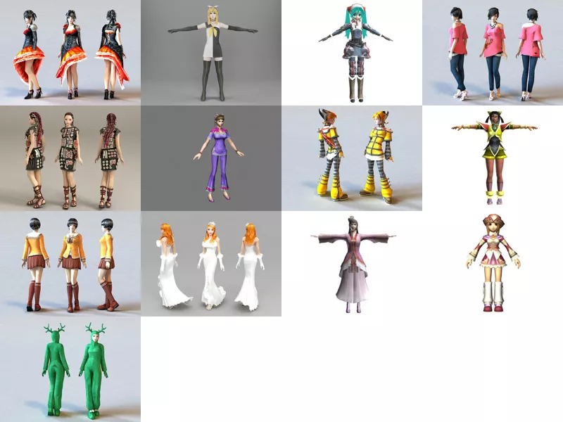 Top 13 Free 3D Girl Characters Models Most Recent 2022