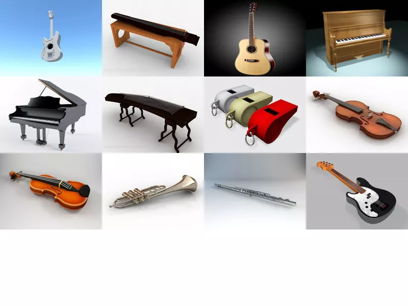 Top 13 Free 3D Musical Instruments Models Stuff Most Recent 2022