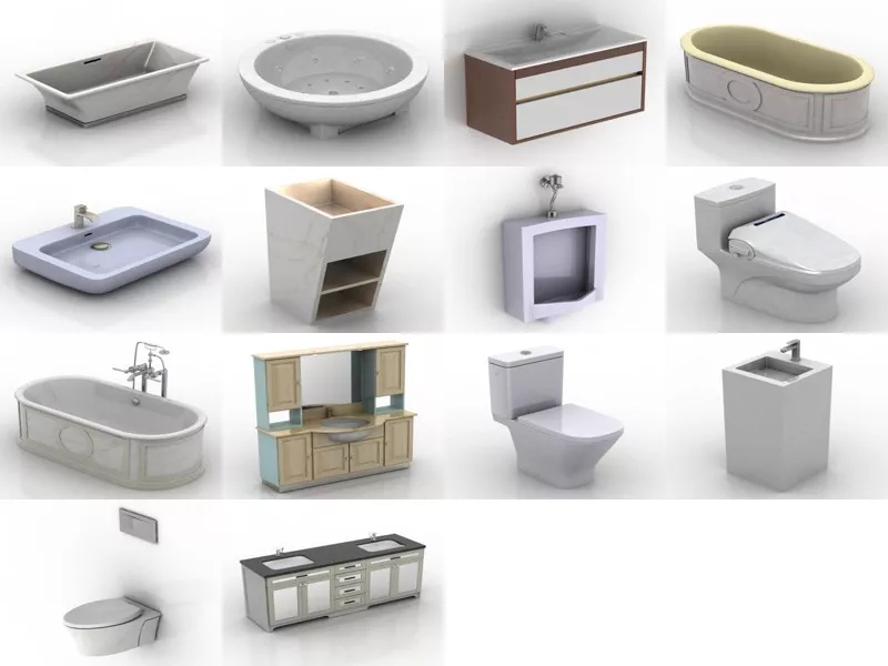 Top 14 Free 3D Bathroom Furniture Models Newest 2022