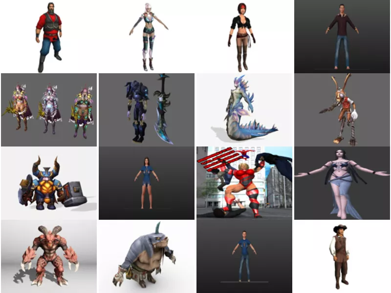 Top 16 Free 3D Game Character Models for Rendering Most Recent 2022